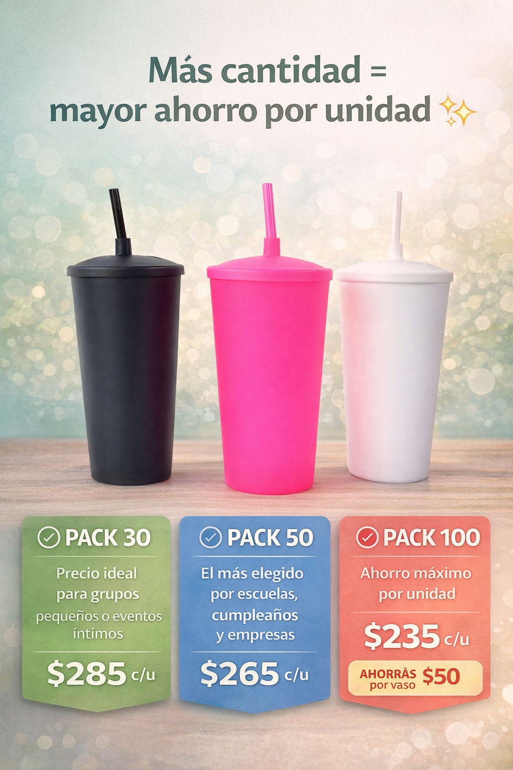 🔵 Pack 50 → el más elegido