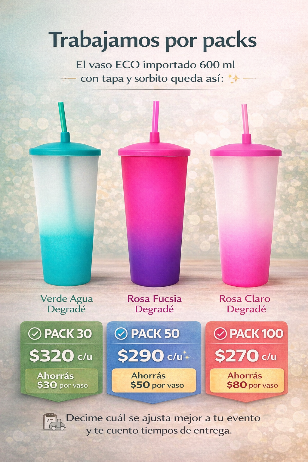 PACK 30 ⭐ Tapa y Sorbito  Degrade