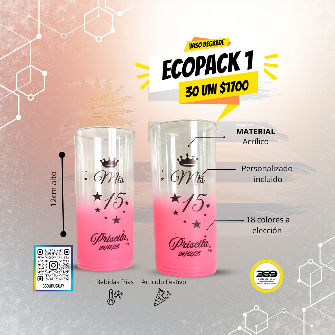 🎉Pack 30 Vasos Souvenirs