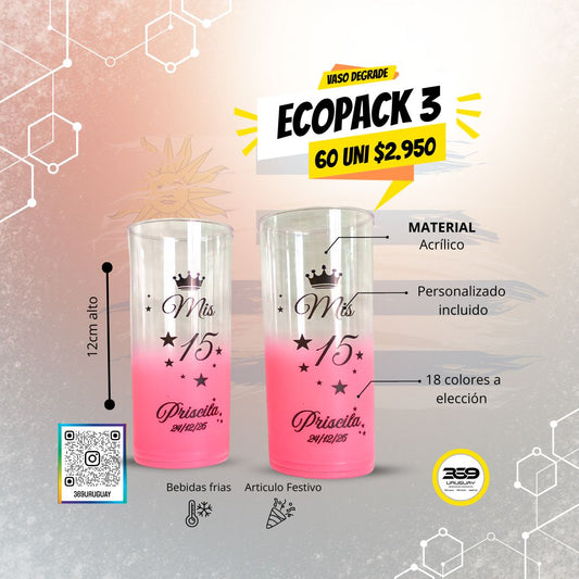 🎉Pack 60 vasos souvenirs